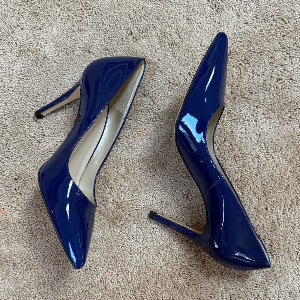 Karen Millen Shiny Navy Heels
